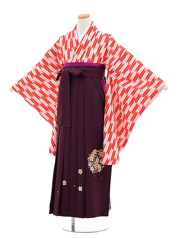 楽天市場】卒業式 女の子 小学生 袴 レンタル 9694 赤矢柄×紫 袴