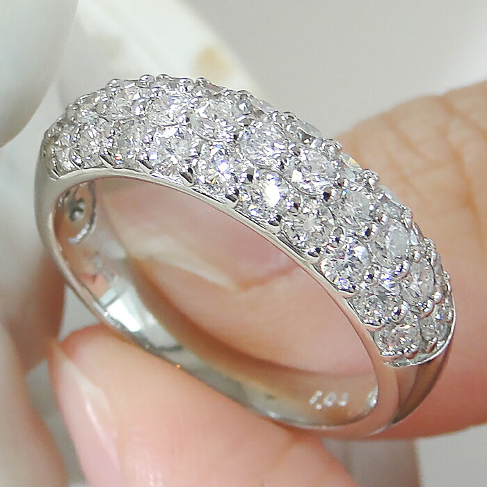 楽天市場】Pt900【1.00ct】ダイヤモンド パヴェ リング【送料無料