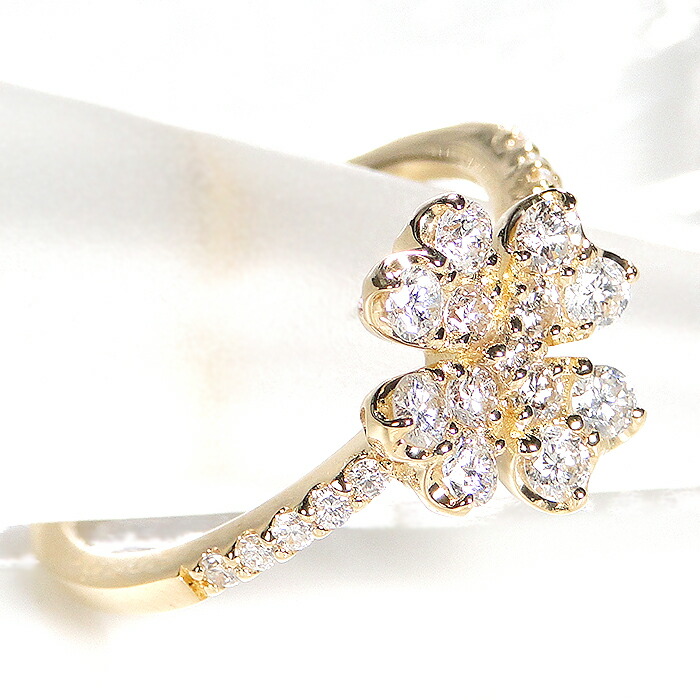 楽天市場】K18YG【0.60ct】ダイヤモンド フラワー モチーフ リング