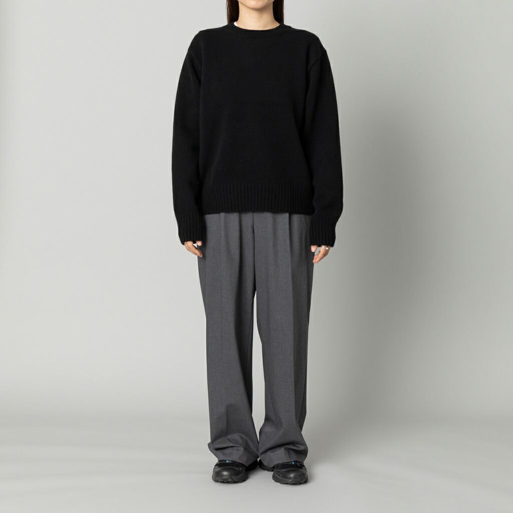 楽天市場】ウールカシミヤ クルーネックニット プルオーバー 黒｜プル