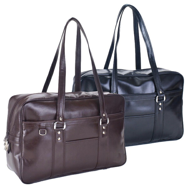 楽天市場】合皮スクールバッグ16L ブラック/チョコブラウン【日本製