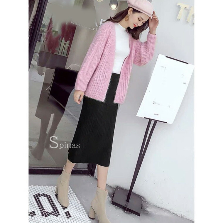 楽天市場】S-XLサイズ 裏ボア ニットスカート ニット タイトスカート