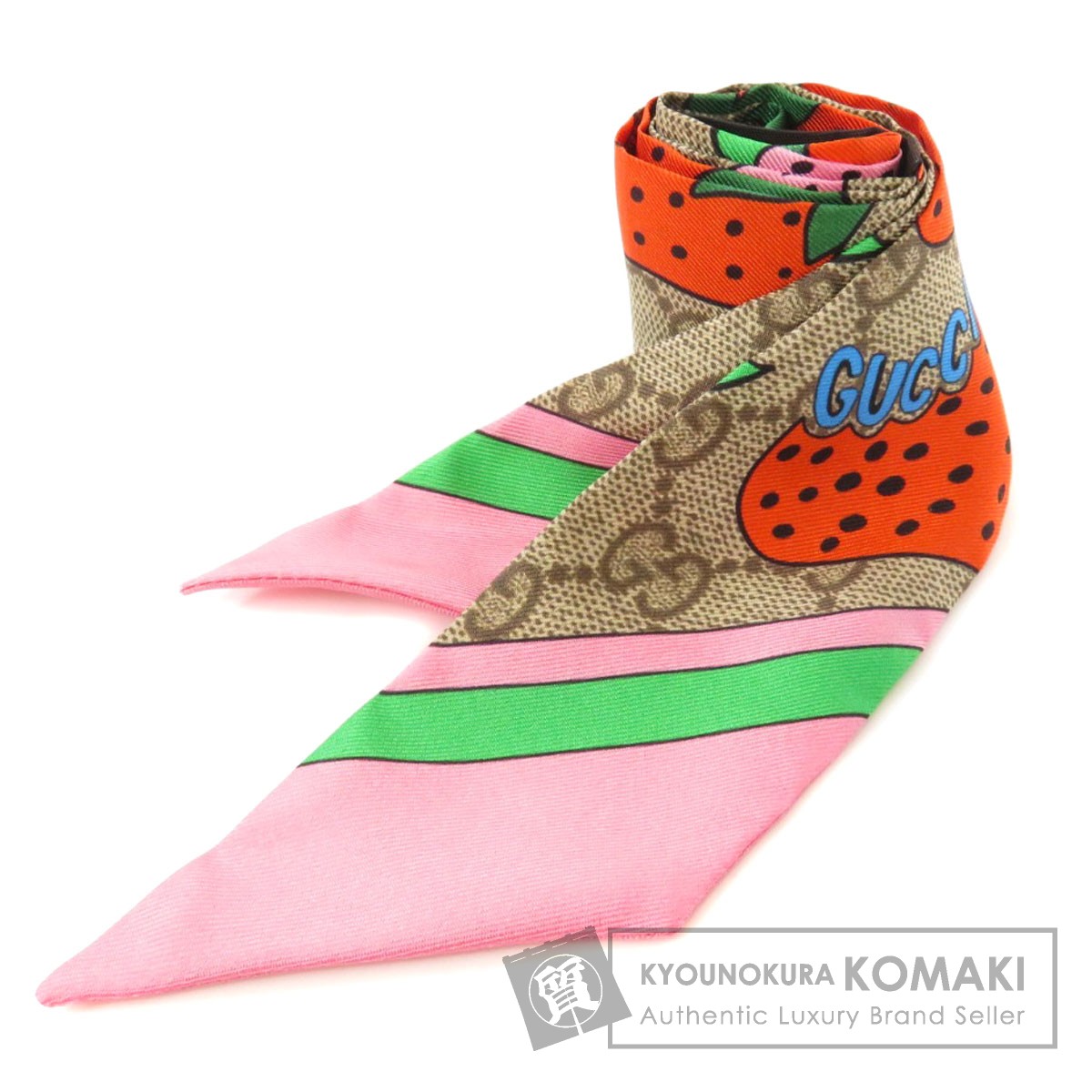 楽天市場】グッチ ツイリー いちご柄 スカーフ ナイロン素材