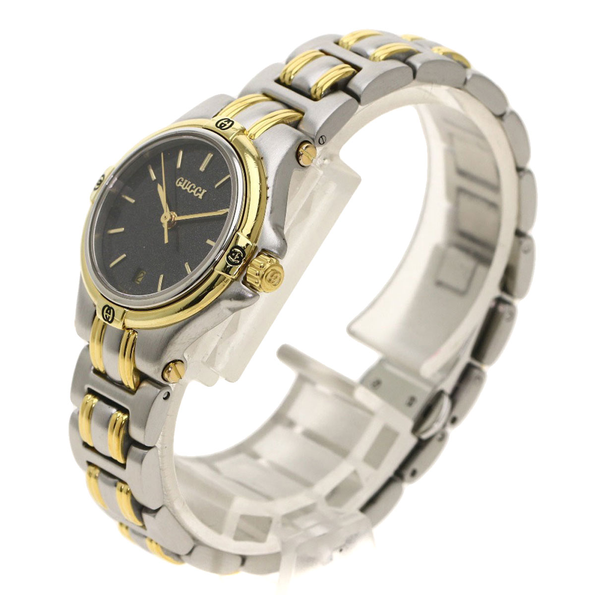 楽天市場】グッチ 9040L ラウンドフェイス 腕時計 ステンレススチール
