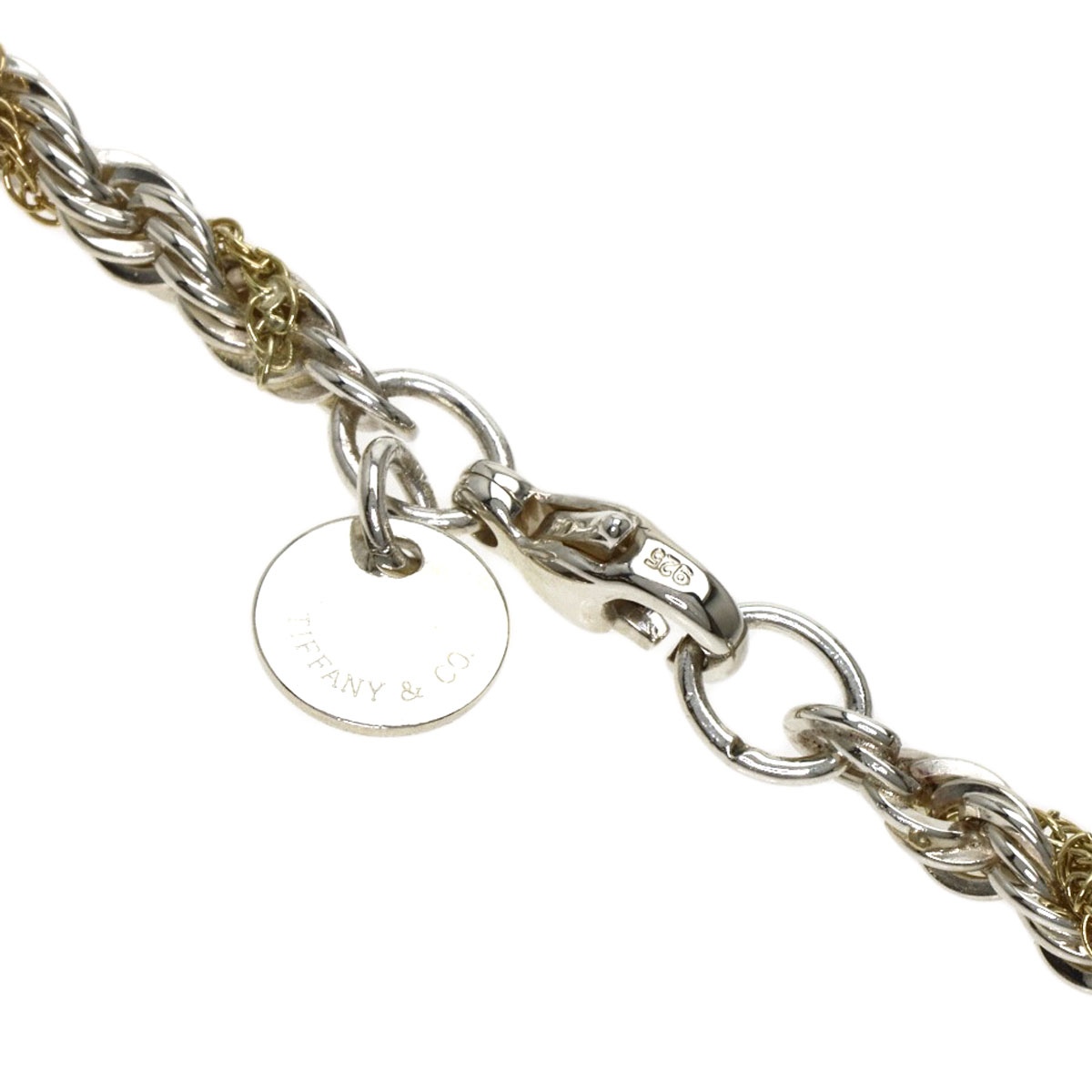 楽天市場】ティファニー ツイスト チェーン ネックレス シルバー/K18YG