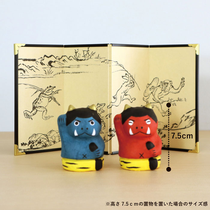 楽天市場】四曲 鳥獣戯画図 小 / 屏風絵 ミニ ミニチュア グッズ 高さ