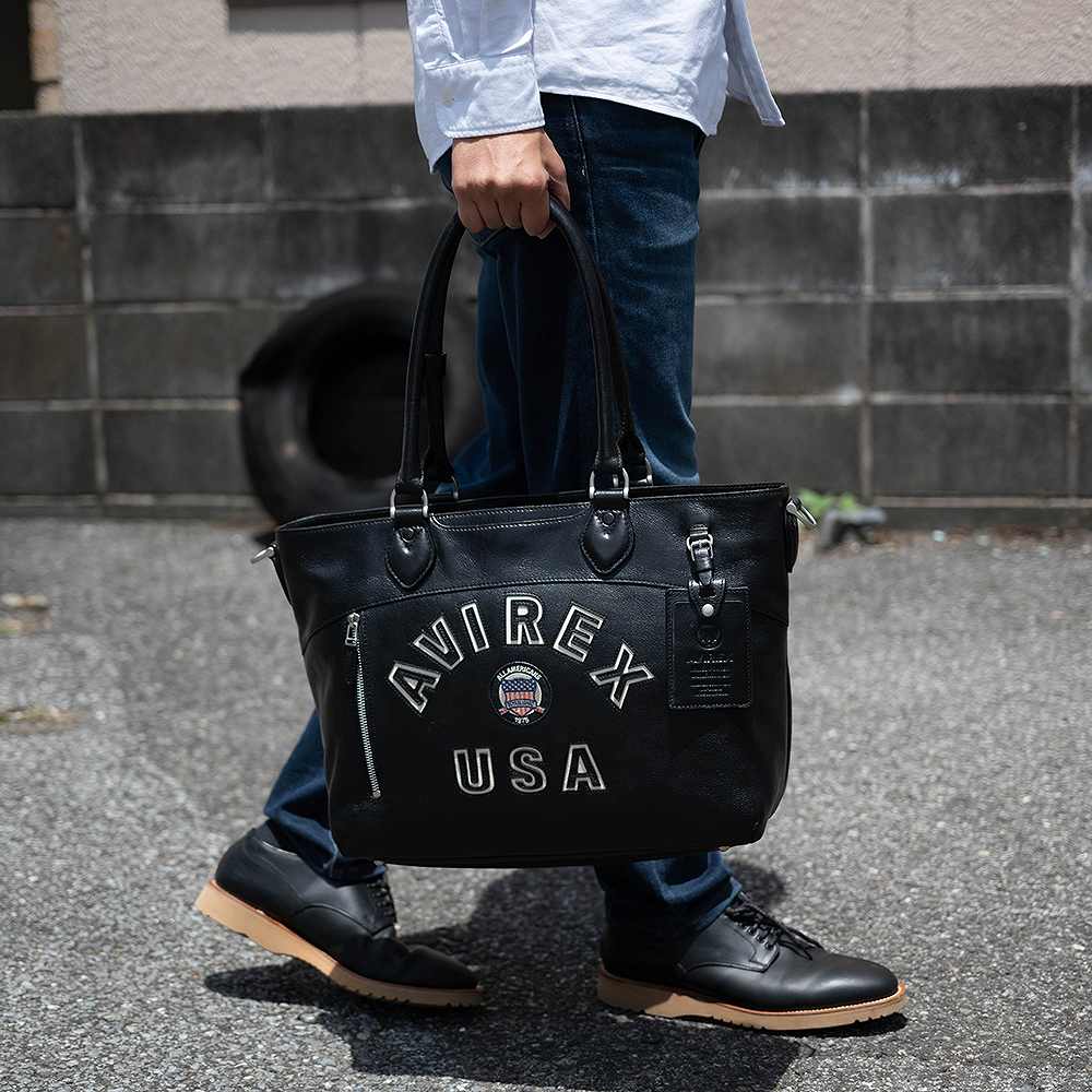 楽天市場】【限定】 AVIREX アビレックス トートバッグ 本革 2WAY TOTE