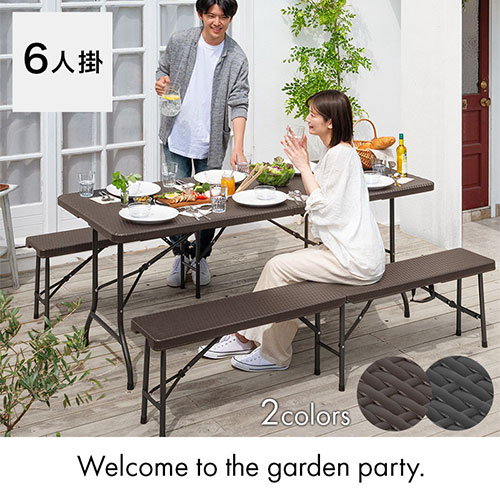 楽天市場】BBQテーブル テーブル＆ベンチ セット 6人用 ガーデン