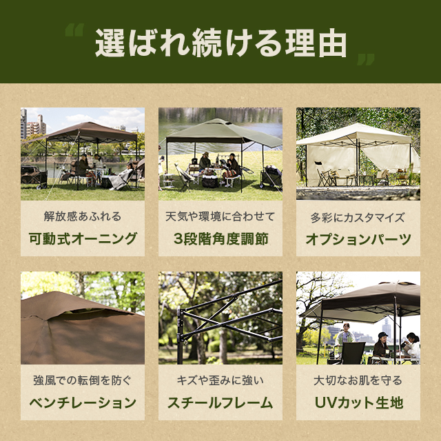 楽天市場】タープテント 2.5m オーニング オーニングタイプ シルバー