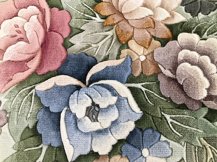 楽天市場】【中国段通 シルク 約3畳用 花に囲まれて】絨毯(じゅうたん