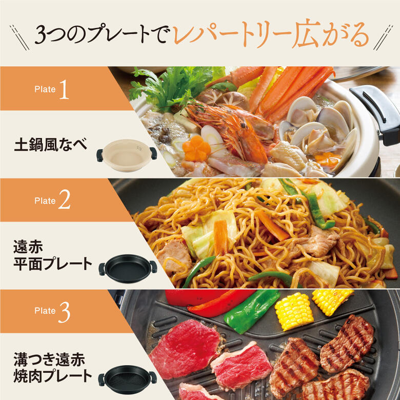 楽天市場】象印 グリル鍋 大型 あじまる 3つのプレート【結婚祝い
