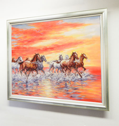 楽天市場】絵画 油絵 駆ける F50号 （鈴木満雄） 送料無料 【海・山