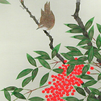 楽天市場】掛け軸 南天 (大野草思) 送料無料 【掛軸】【一間床】【丈の