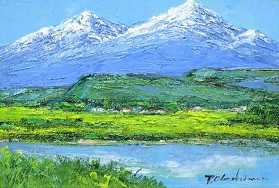 楽天市場】絵画 油絵 鳥海山 （岡島哲夫） 送料無料 【海・山】【肉筆