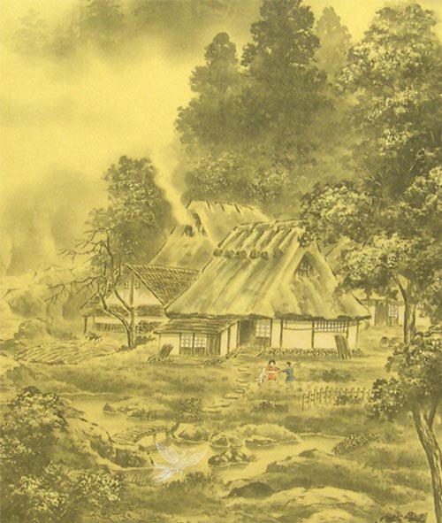 楽天市場】掛け軸 開運四神相応山水図 （今井玲豊） 送料無料 【掛軸