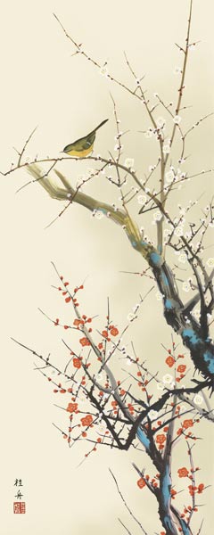 楽天市場】掛け軸 四季花鳥揃 (長江桂舟) 送料無料 掛軸 : 掛け軸