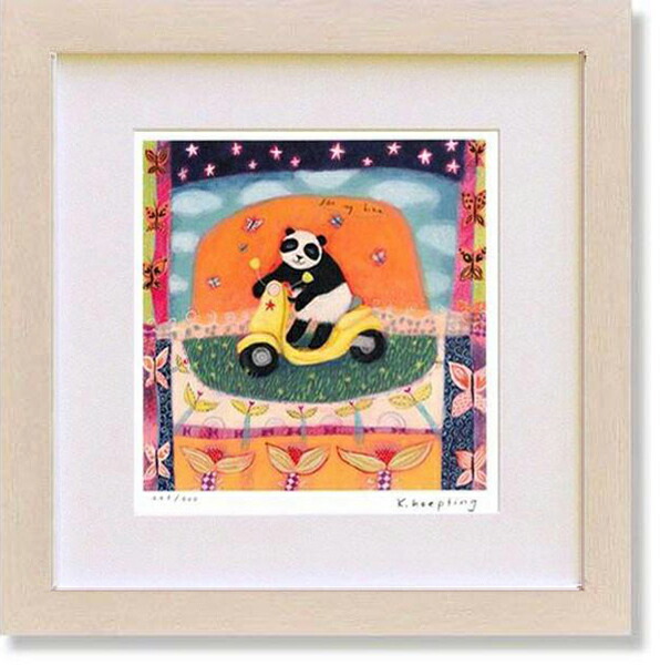 楽天市場】絵画 カレンホイプティング・僕のバイク 版画 動物