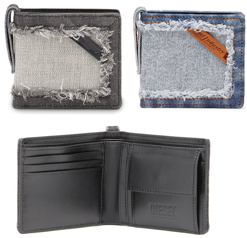 楽天市場】DIESEL ディーゼル小銭入れ付き二つ折り財布ダメージブルー