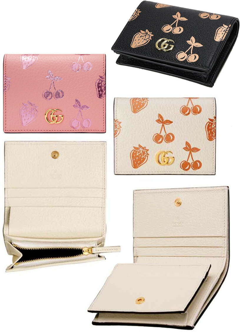 楽天市場】GUCCI グッチ小銭入れ付き2つ折りカードケースストロベリー