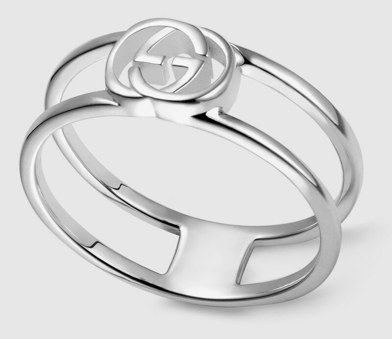 楽天市場】GUCCI グッチ シルバーリング打ち抜きインターロッキング