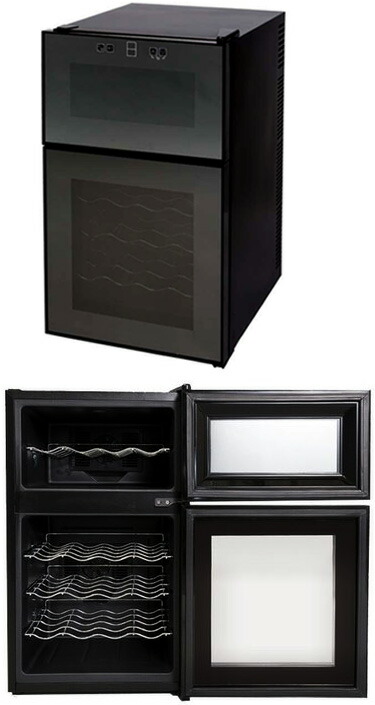 楽天市場】上下2層の独立型で個別に温度を設定可能2ドアワインセラー