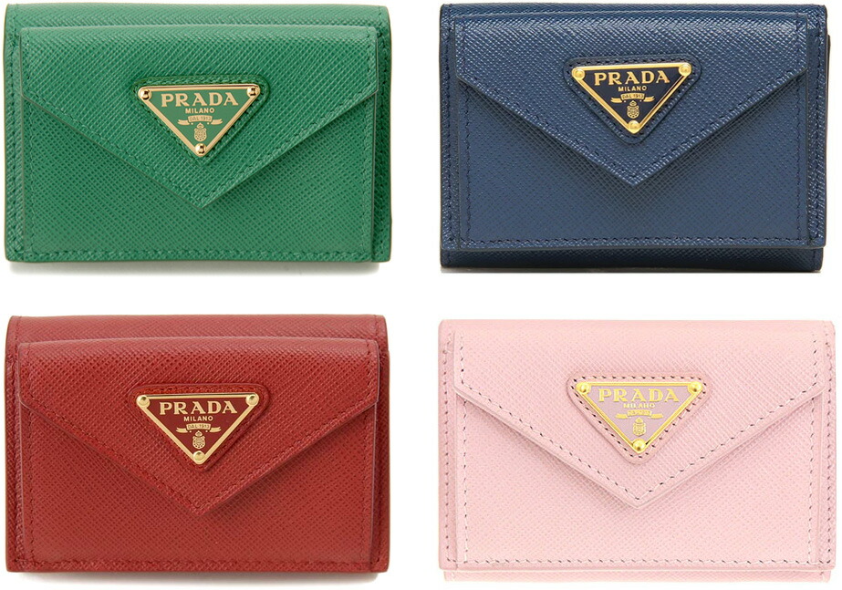 楽天市場】PRADA プラダ 小銭入れ付き3つ折り財布三角ロゴプレート