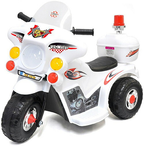楽天市場】子供用電動乗用バイク おもちゃ白バイサイレンを鳴らしたり