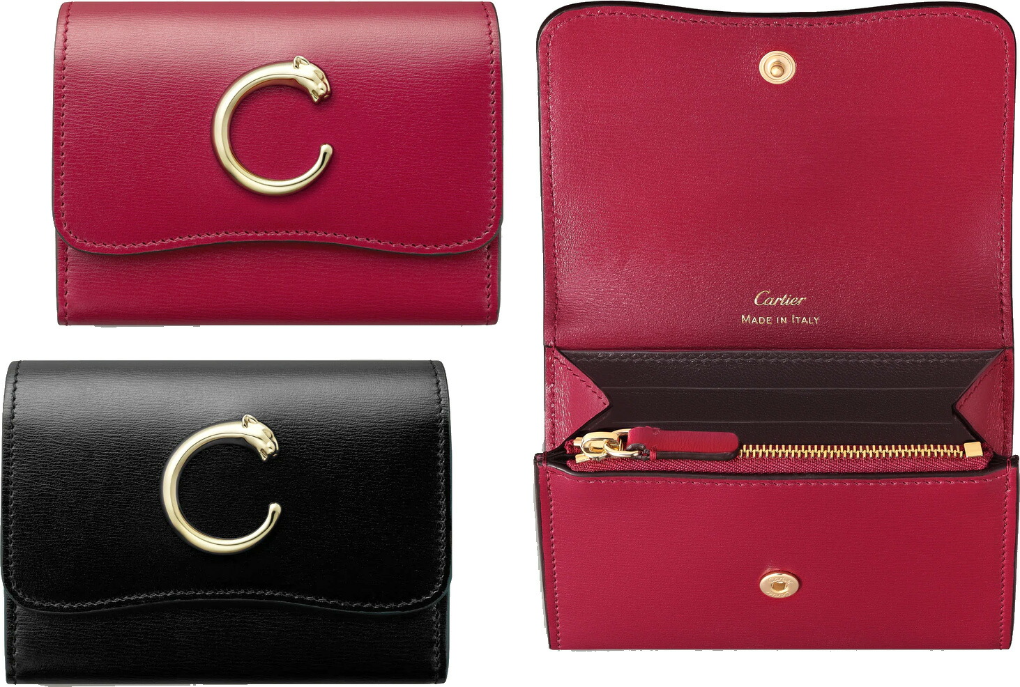 楽天市場】Cartier カルティエゴールドパンテールCロゴ小銭入れ付き二