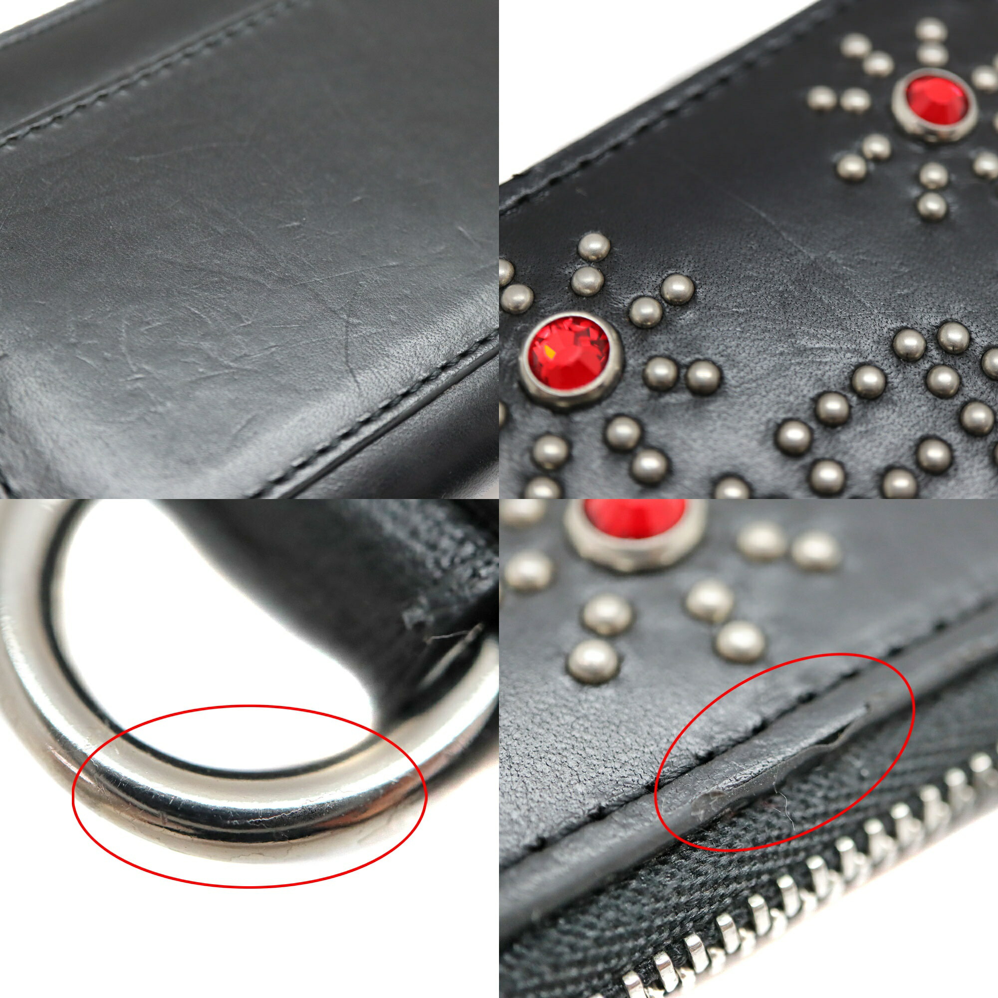 楽天市場】シュプリーム Supreme スタッズレザーウォレット ブラック