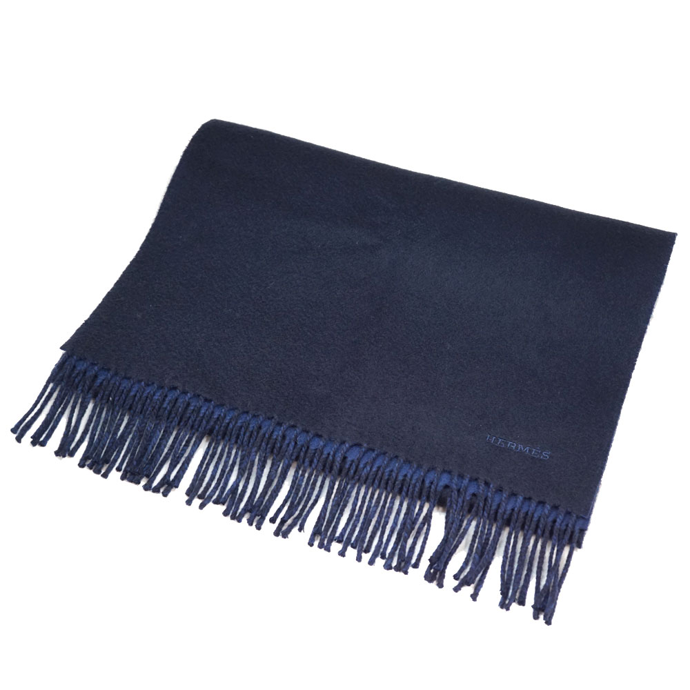 楽天市場】HERMES【エルメス】マフラー レクトヴェルソ ネイビー系
