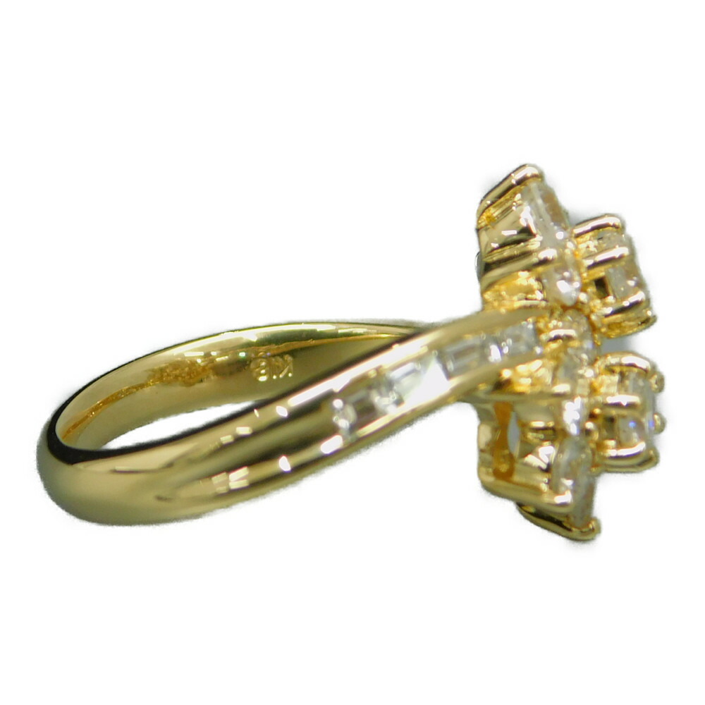 楽天市場】フラワーモチーフリングダイヤモンド1.50ctK18 4.95g 10.5号