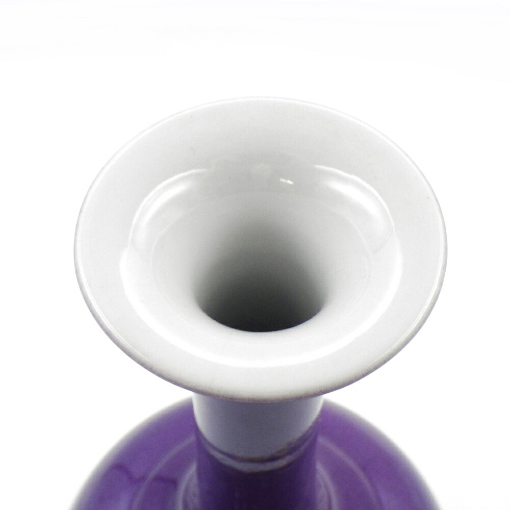 楽天市場】【九谷焼】人間国宝 吉田美統造 釉裏金彩 椿文 花生 花瓶 紫