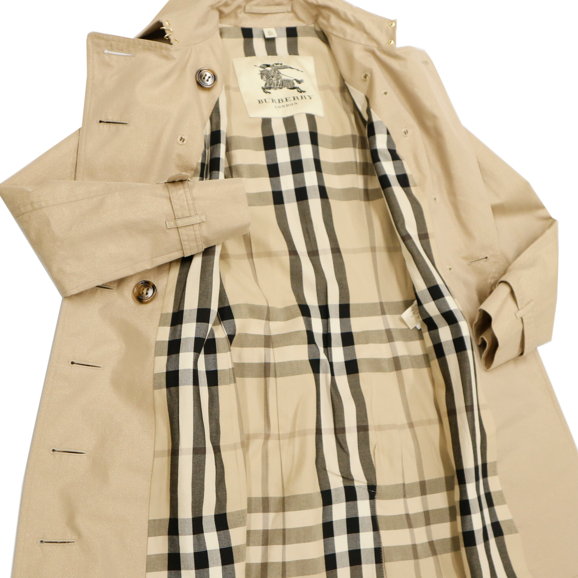 バーバリー バーバリーズBURBERRY裏地ノバチェックトレンチコートM