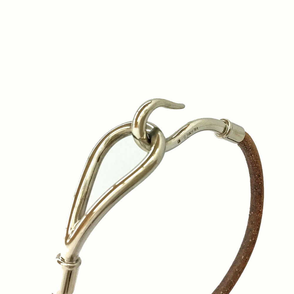 楽天市場】T【HERMES】 ジャンボブレスレット ブラウン シルバー金具