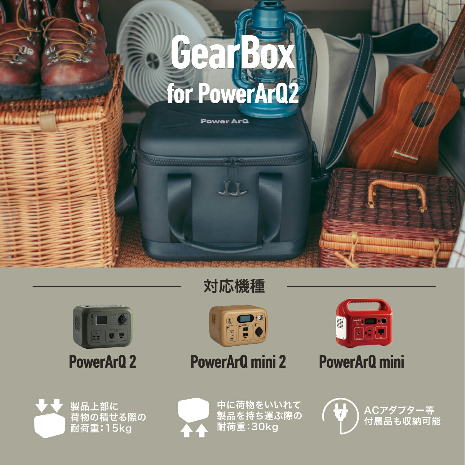 楽天市場】GearBox for PowerArQ2 ショルダー付き ブラック ポータブル