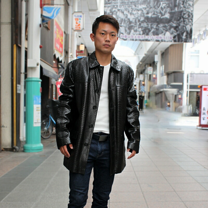 楽天市場】パイソン メンズ ステンカラーコート ステンカラー