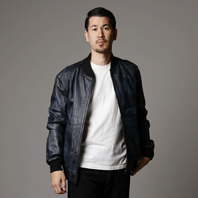 楽天市場】革ジャン メンズ MA-1 本革 ライダースジャケット レザー