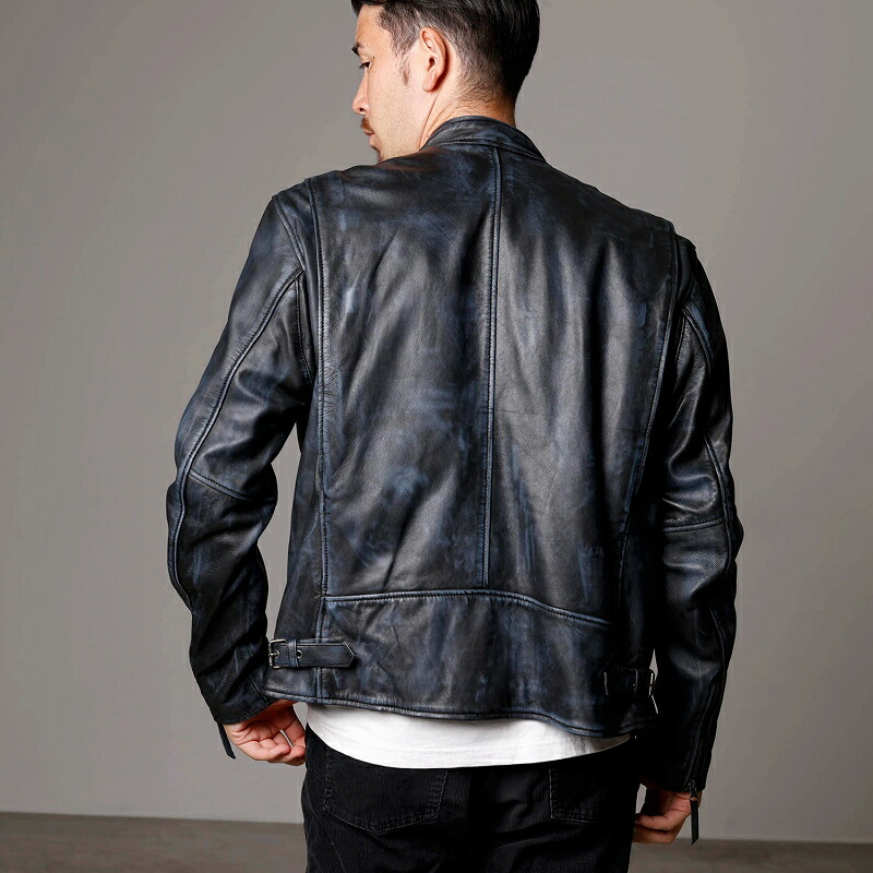 楽天市場】ダメージ加工 アンティーク シングルライダースジャケット