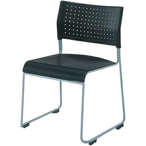 楽天市場】アイリスチトセ スタッキングチェア 背座樹脂ブラック 4脚