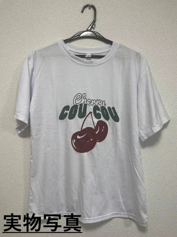楽天市場】チェリー ロゴ Tシャツ 半袖 トップス カットソー 白