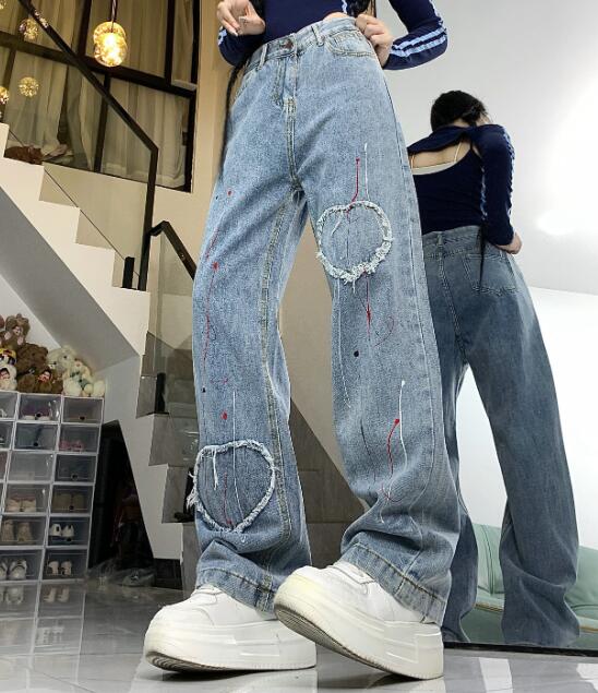 楽天市場】♪S-XL展開♪ハート柄 ワッペン ジーンズ ジーパン パンツ