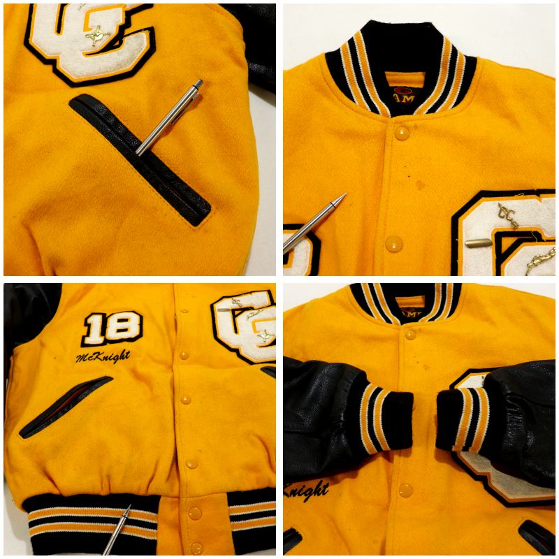 楽天市場】90s USA製 ヴィンテージ GAME レザー切り替え スタジャン