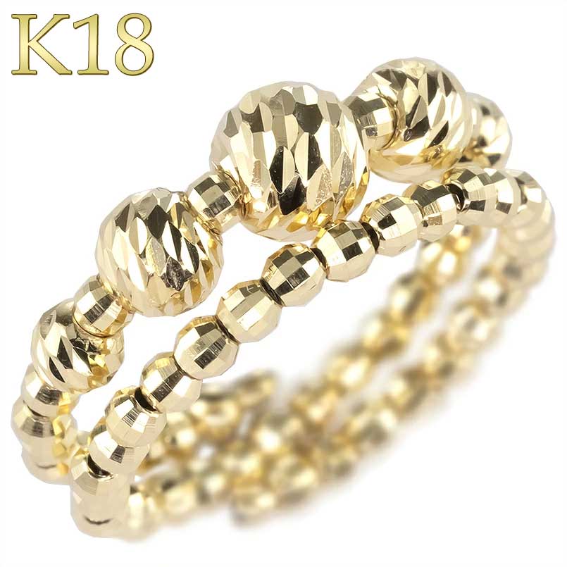 楽天市場】【最短発送】 18金 リング フリーサイズ 2連 形状記憶