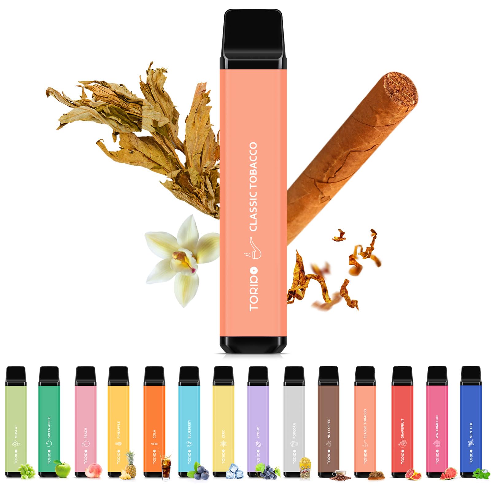 楽天市場】電子タバコ 使い捨て VAPE 2500回吸引可能 14風味選択可