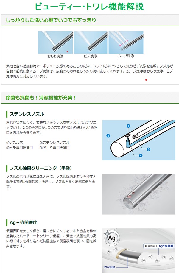 楽天市場】Panasonic 温水洗浄便座 ビューティ・トワレ パナソニック