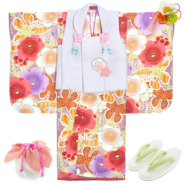 楽天市場】七五三 着物 3歳 ブランド被布セット ぷちぷり 「パープル