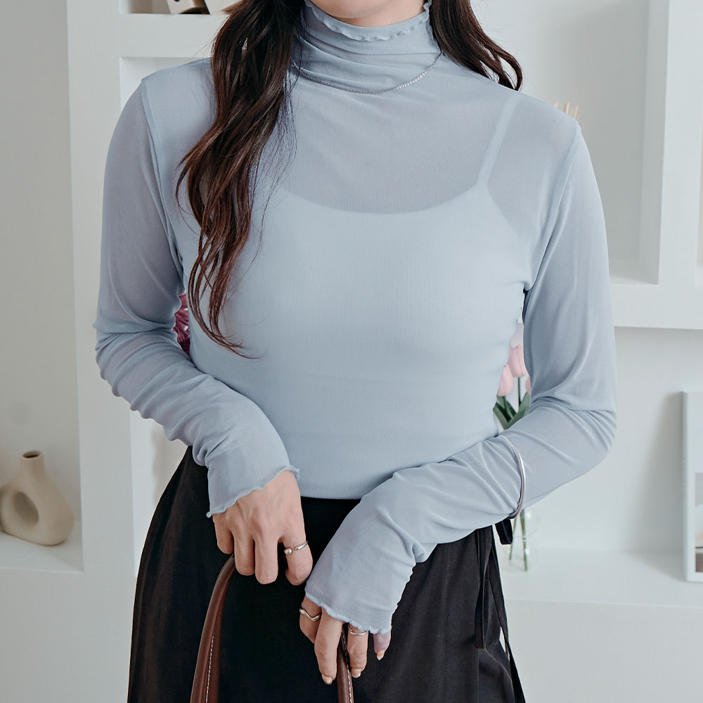 楽天市場】トップス《シアーメッシュハイネックトップス》全15色 3