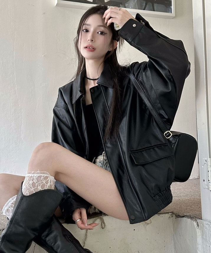 楽天市場】ジャケット《ビッグシルエットフェイクレザージャケット 全2