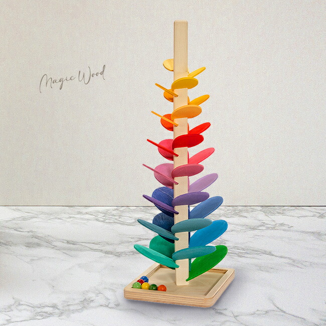 楽天市場】マジックウッド カラコロツリー S[木製 おもちゃ ビー玉