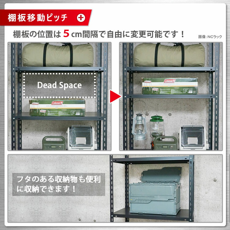 楽天市場】スチールラック スマートラック NSTR-427幅45×奥行45×高さ